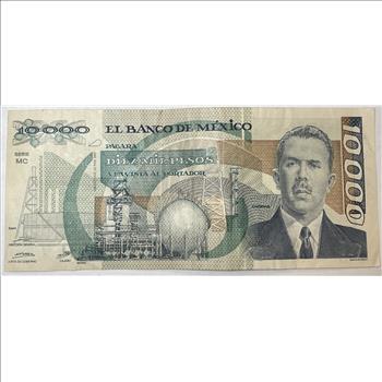 1987 Mexico 10,000 Pesos Bank Note - Crisp Paper