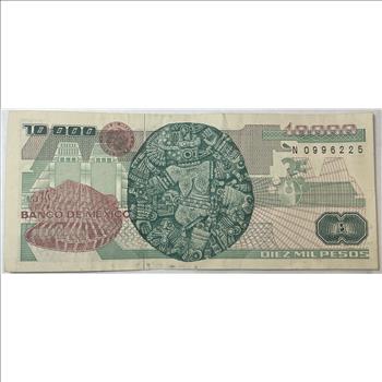 1987 Mexico 10,000 Pesos Bank Note - Crisp Paper