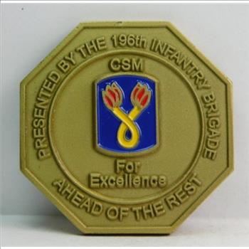 Challenge Coin - 196th Infantry Brigade - Chargers - Fort Shafter, Hawaii - 2