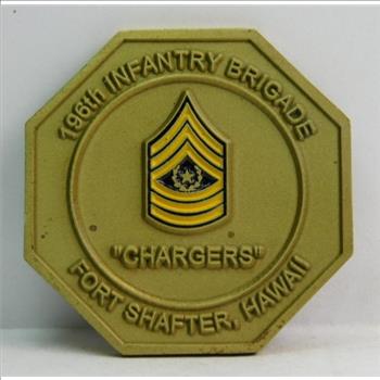 Challenge Coin - 196th Infantry Brigade - Chargers - Fort Shafter, Hawaii - 2