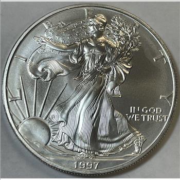 1997 $1 American Silver Eagle 1 oz .999 Fine Silver Dollar