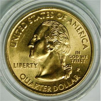 2002-P 24K Gold-Layered Indiana Commemorative State Quarter - In Plastic Capsule