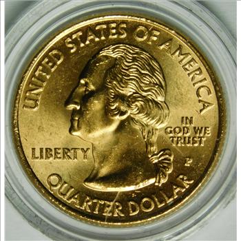 2008-P 24K Gold-Layered Oklahoma Commemorative State Quarter - In Plastic Capsule