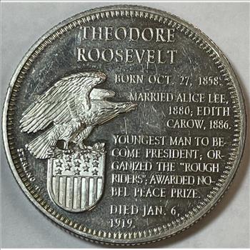 1+ oz Silver Theodore Roosevelt Presidential Commemorative Coin/Medal