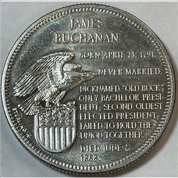1+ oz Silver James Buchanan Presidential Commemorative Coin/Medal
