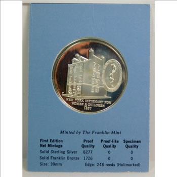 The 150th Anniversary of Elizabeth Blackwell - 39 mm in Diameter Solid Sterling Silver - The Franklin Mint