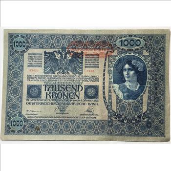 1902 Austria-Hungary 1,000 Kronen Banknote