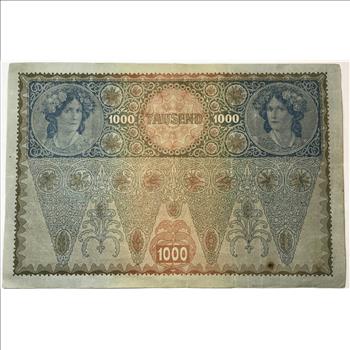 1902 Austria-Hungary 1,000 Kronen Banknote