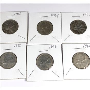 Lot of 11 Silver Canadian Quarters All Different Year Partial Set