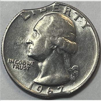 MINT ERROR 1967 Washington Quarter w/Double Clip ERRORS