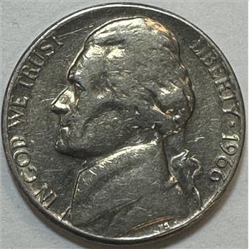 MINT ERROR 1960 Jefferson Nickel w/Reverse Rim Cud Error