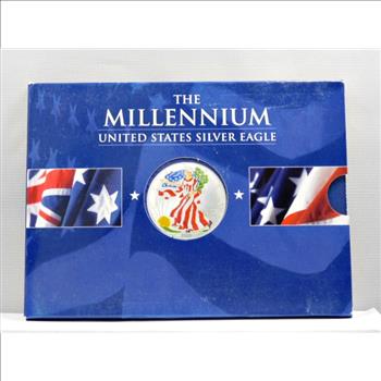 The 2000 Colorized Millennium United States Silver Eagle - 99.9% Silver Eagle - Comes in Special Packaging with COA from the Perth Mint