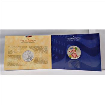 The 2000 Colorized Millennium United States Silver Eagle - 99.9% Silver Eagle - Comes in Special Packaging with COA from the Perth Mint