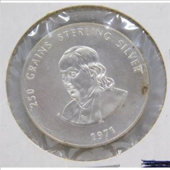 1971 Franklin Mint 250 Grains Sterling Silver Bullion Round