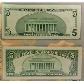 America's Changing Five Dollar Bill - Album Includes Two Crisp Uncirculated $5 Notes