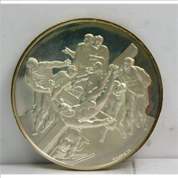 1.25+ oz Silver - Crucifixion of St. Peter - Proof Commemorative - Franklin Mint Genius of Michelangelo Collection