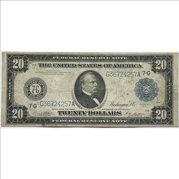 Series 1914 $20 Large Size Federal Reserve Note - Federal Reserve Bank of Chicago, IL