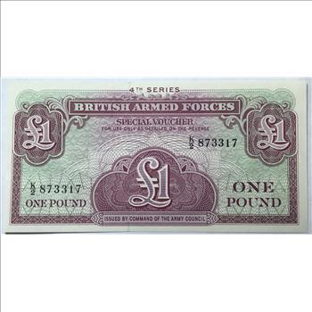 British Armed Forces One Pound 4th Series - Issued by Command of the Army Council - High Grade Crisp Note