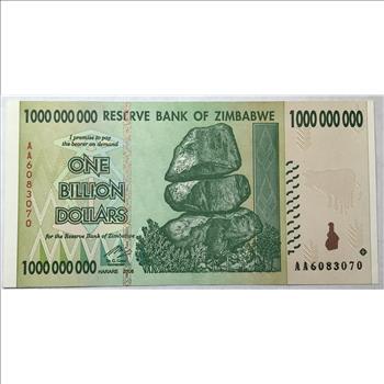 2008 Zimbabwe 1 Billion Dollars ($1,000,000,000) Bank Note - High Grade Crisp Uncirculated