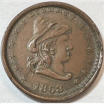 1863 Civil War Token - Liberty - Our Army