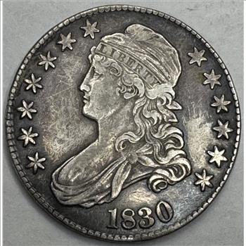 1830 Capped Bust Silver Half Dollar - Nice Higher Grade