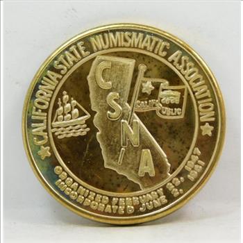 California State Numismatic Association Commemorative Medal/Coin - 1996 - San Jose - Chinese Build California's Railroads - Bronze
