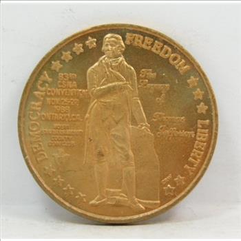 California State Numismatic Association Commemorative Medal/Coin - 1988 - The Legacy of Thomas Jefferson - Bronze
