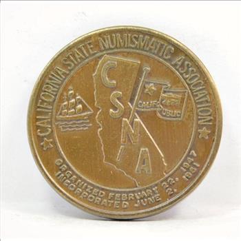 California State Numismatic Association Commemorative Medal/Coin - 1996 - San Jose - Chinese Build California's Railroads - Bronze