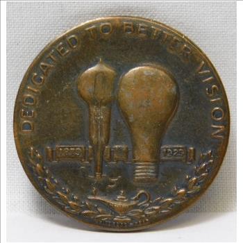 1929 Thomas A. Edison - Light's Golden Jubilee Bronze Medal - Dedicated to Better Vision
