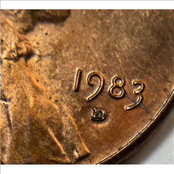 MINT ERROR 1983 D/D Repunched Mint Mark Lincoln Cent