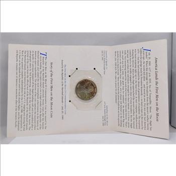 1989 $5 Apollo 11 First Men on the Moon 20th Anniversary Commemorative Coin