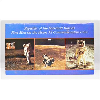 1989 $5 Apollo 11 First Men on the Moon 20th Anniversary Commemorative Coin