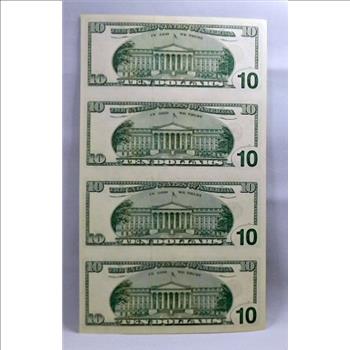UNCUT SHEET STAR NOTE REPLACEMENT ERROR 2003 $10 Federal Reserve Crisp Uncirculated Star Notes - DA Series