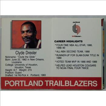 1990 NBA Hoops Collect-A-Books - Clyde Drexler - Profile and Pictures