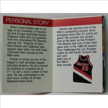 1990 NBA Hoops Collect-A-Books - Clyde Drexler - Profile and Pictures