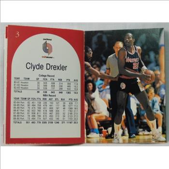1990 NBA Hoops Collect-A-Books - Clyde Drexler - Profile and Pictures