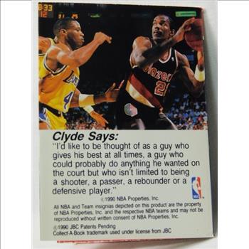 1990 NBA Hoops Collect-A-Books - Clyde Drexler - Profile and Pictures