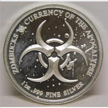 2018 $50 Zombucks The Barber 1 oz .999 Fine Silver - Currency of the Zombie Apocalypse