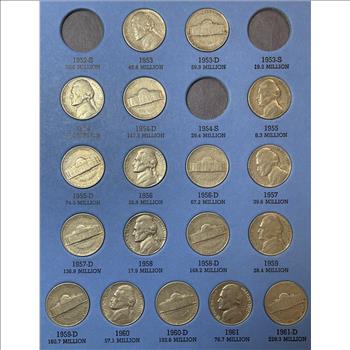Jefferson Nickel Collection 1938-1961 Album w/32 Coins Included