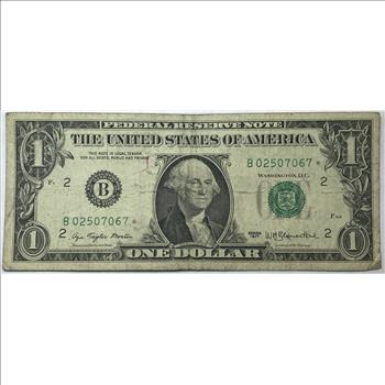 1977 $1 Replacement Error Star Note - New York