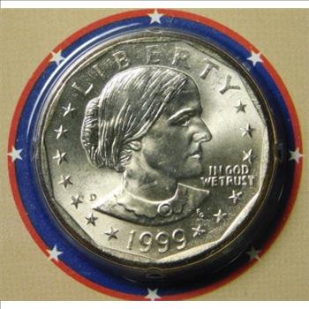 HIGH GRADE!! - 1999 and 2000 U.S. Dollar Coins - One Susan B. Anthony Dollar and One Sacagawea Dollar - Graded Uncirculated and Packaged by The Littleton Coin Company