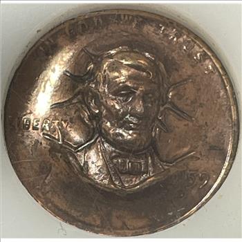 RARE 1959-D Lincoln Wheat Cent 3-D Pop Out Repousse Coin in Protective Acrylic Holder