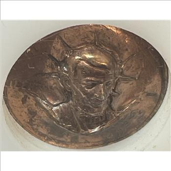 RARE 1959-D Lincoln Wheat Cent 3-D Pop Out Repousse Coin in Protective Acrylic Holder