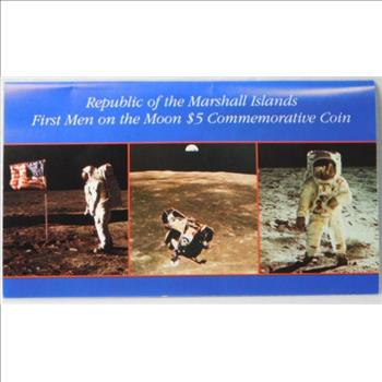 1989 $5 Commemorative Coin - First Men On The Moon - Republic of the Marshall Islands