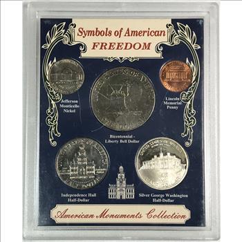 American Monuments Coin Collection - Symbols of American Freedom w/ Silver George Washington Half Dollar