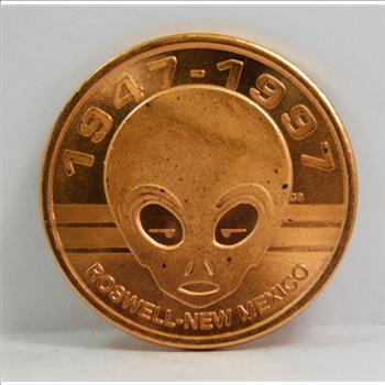 1947-1997 Roswell, NM UFO Alien 50th Anniversary Commemorative Copper Coin/Medal