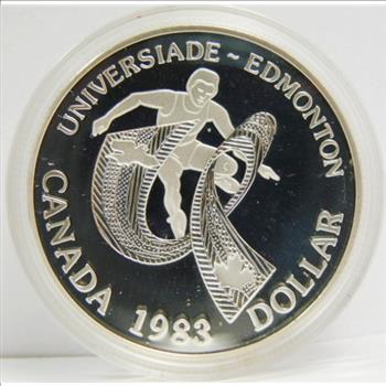 1983 Canada Silver Proof Dollar Universiade Edmonton Royal Canadian Mint Packaging