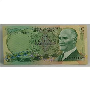 1970 Turkey 10 Lira Bank Note - High Grade Crisp Uncirculated ...