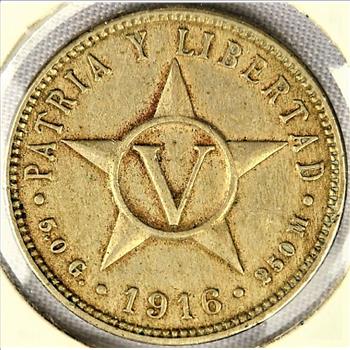 Cuba  1916  5 Centavos  KM-11.1. 