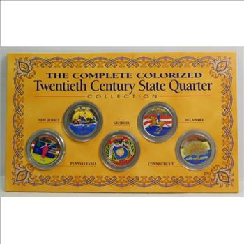 The Complete Colorized 20th Century State Quarter Collection w/COA
